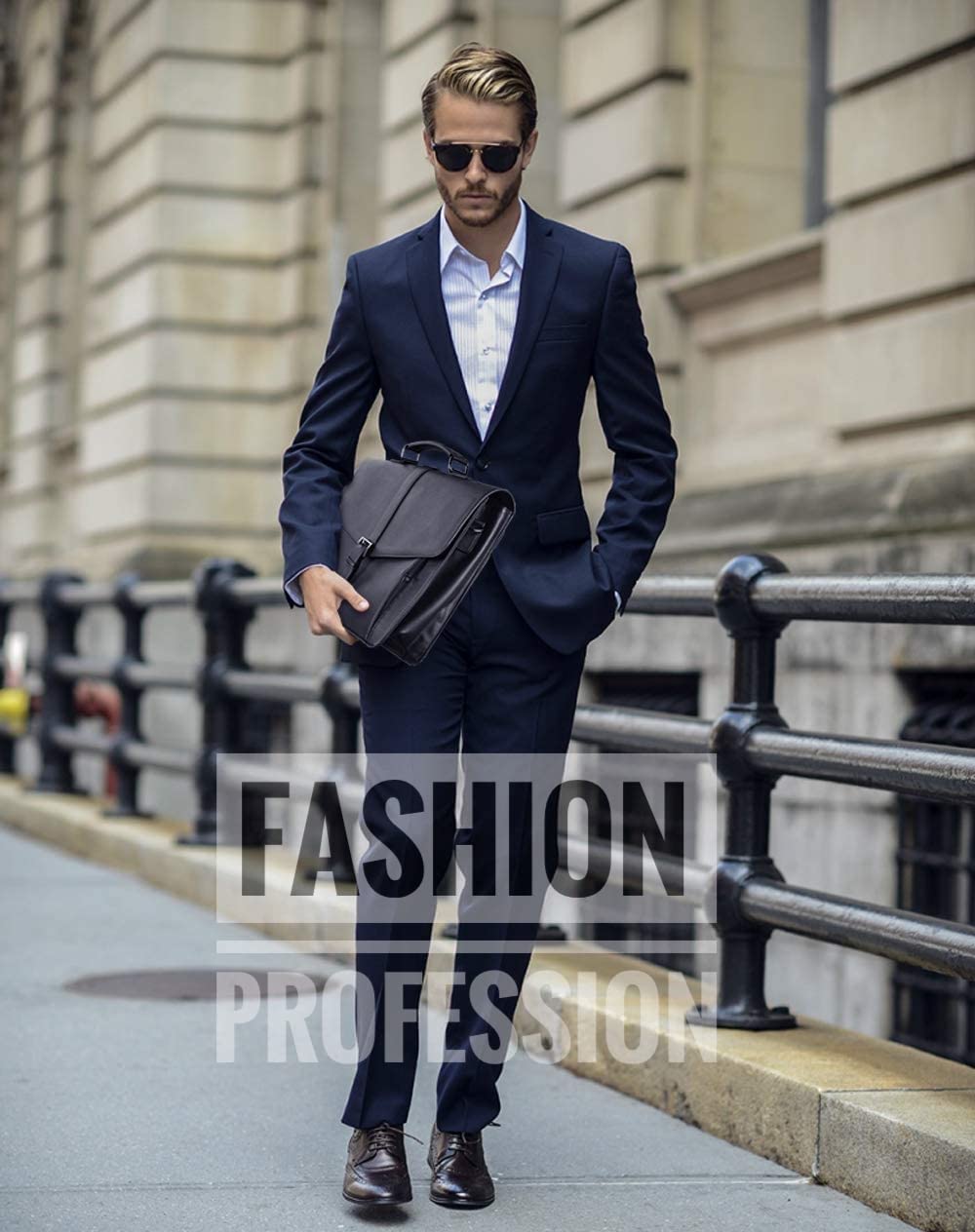 ESTARER Men's Leather Briefcase for Travel/Office/Business 15.6 Inch Laptop Messenger Bag - Image 6